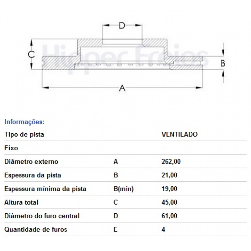 Disco De Freio Dianteiro City/fit/hrv Hipperfreios