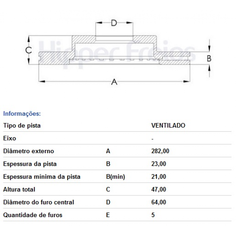 Disco De Freio Dianteiro Accord/crv/element Hipperfreios