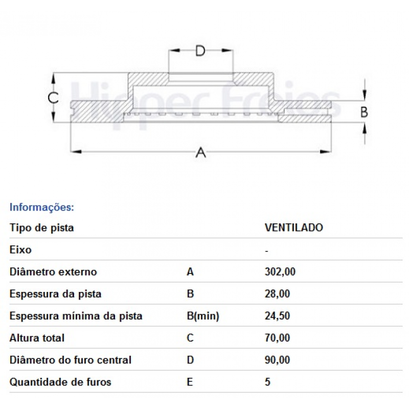Disco De Freio Dianteiro Master Hipperfreios