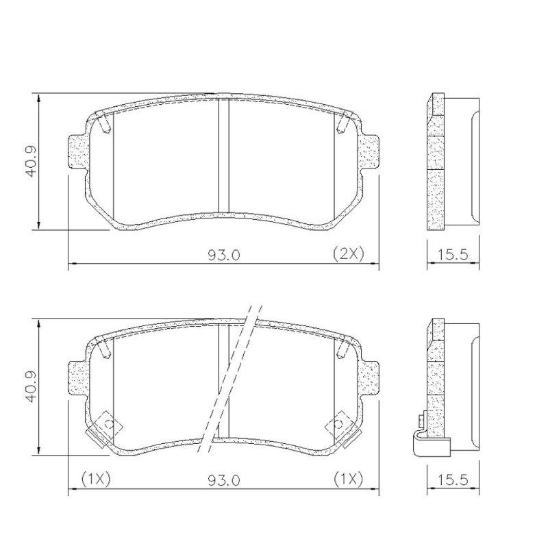 Pastilha De Freio Traseira I30/ix35/tucson Lona Flex