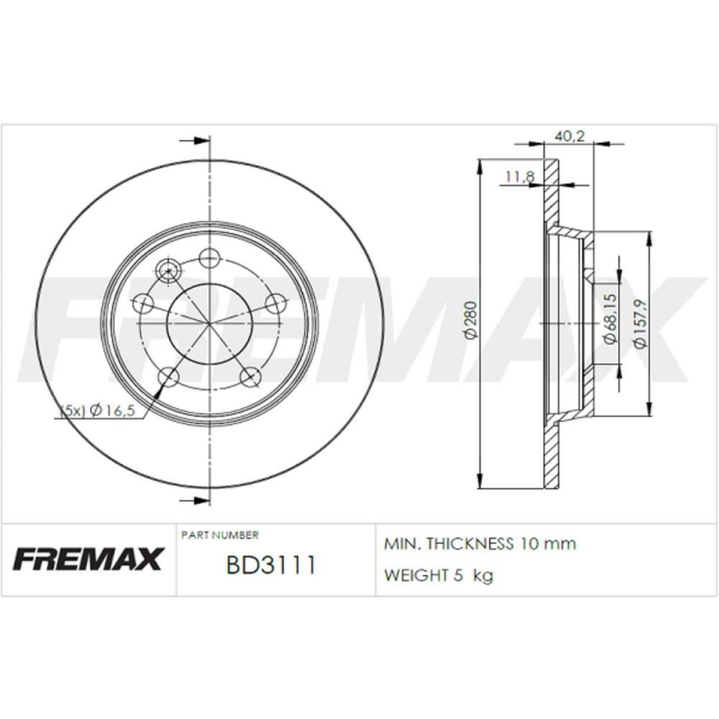 Disco De Freio Traseiro Caravelle Fremax