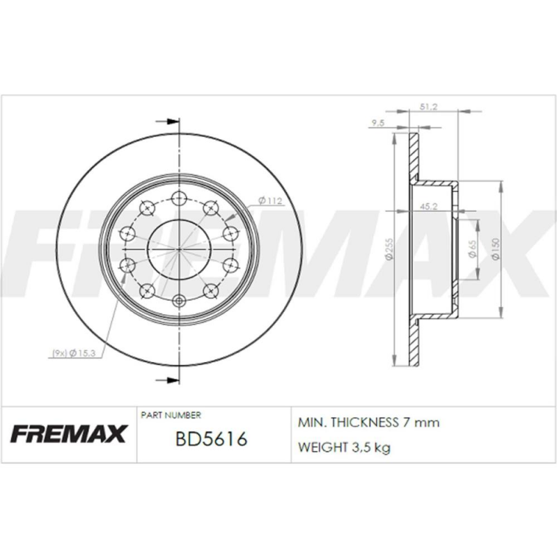 Disco De Freio Traseiro A3/fusca/golf Fremax