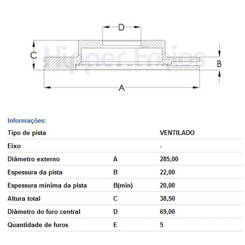 Disco De Freio Dianteiro Pajero Io/tr4 Hipperfreios