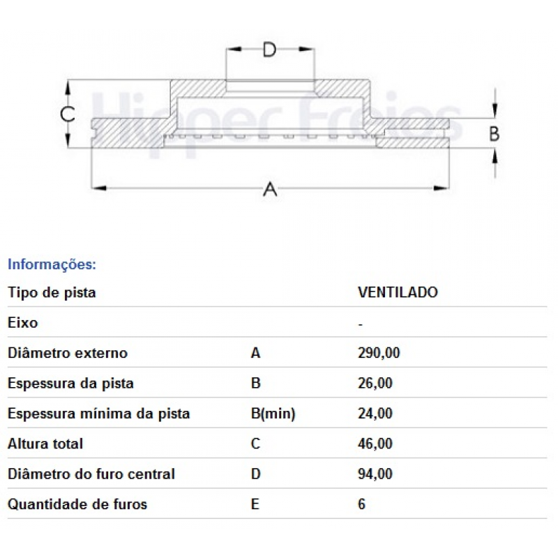 Disco De Freio Dianteiro Pajero Full Hipperfreios