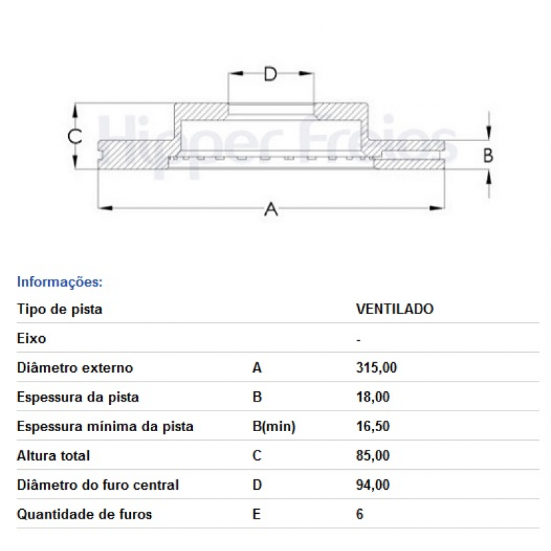 Disco De Freio Traseiro Pajero Hipperfreios