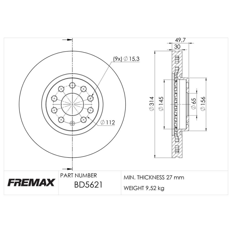 Disco De Freio Dianteiro Tiguan Fremax