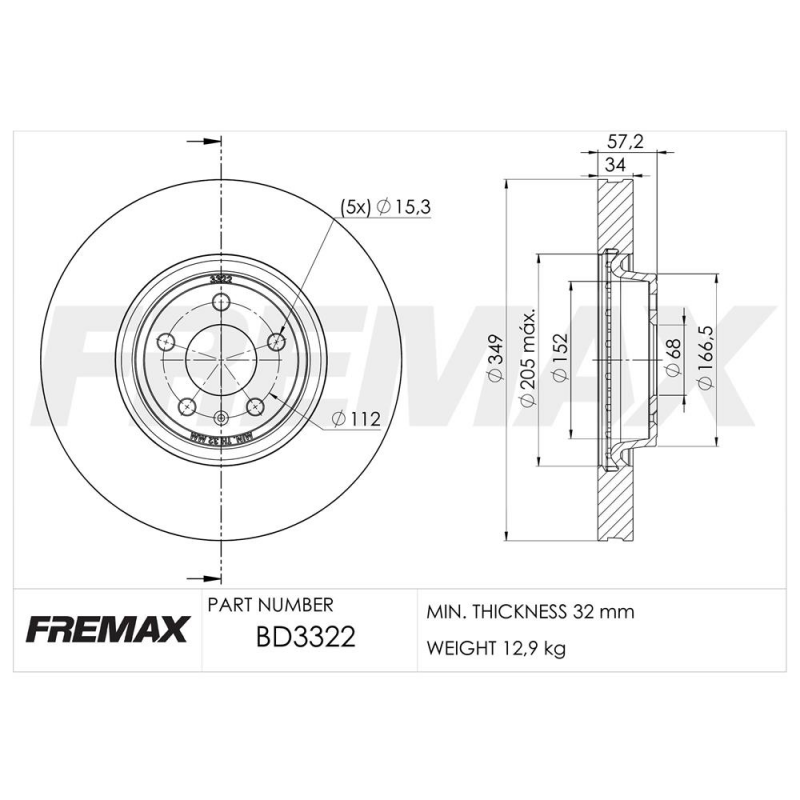 Disco De Freio Dianteiro A6/q5/q7 Fremax