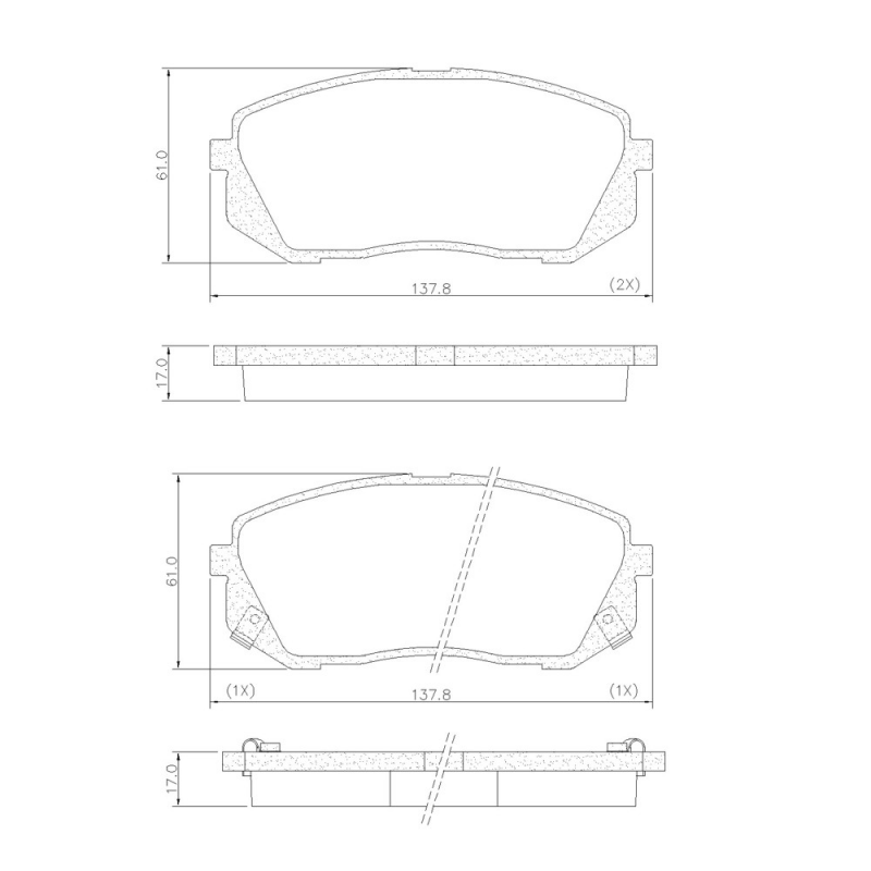 Pastilha De Freio Dianteira Ix35/cadenza/sportage Lona Flex