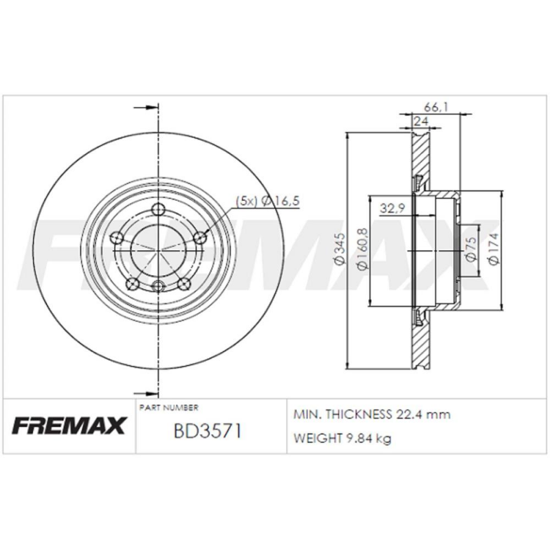 Disco De Freio Traseiro Serie 1/serie 3/ Serie4 Fremax