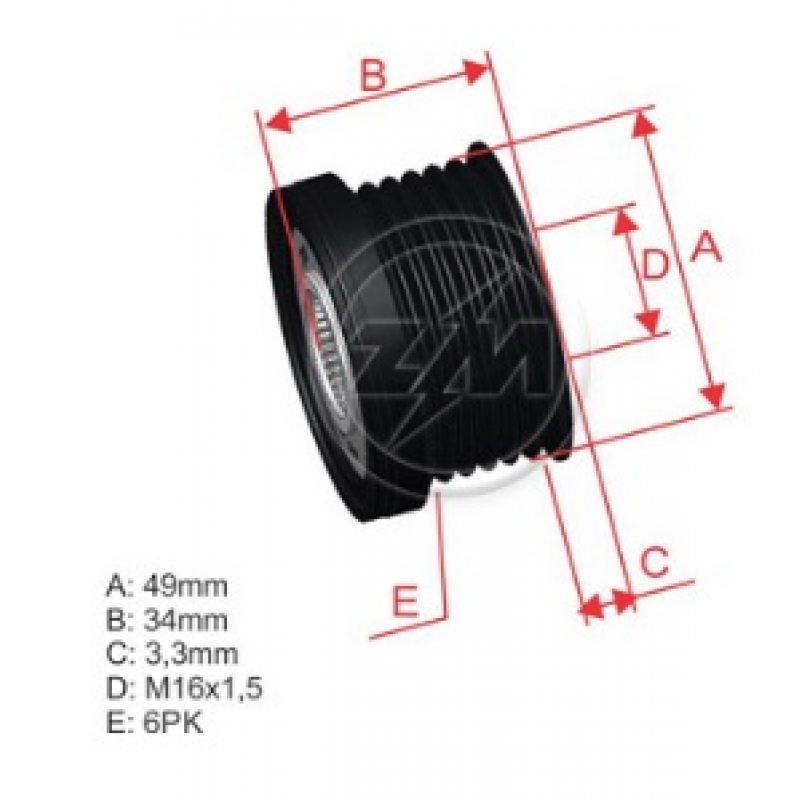 Polia Roda Livre X3/x1/z4/x5/530/330/325/320/130/120/118/116 Zm