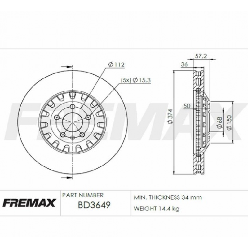 Disco De Freio Dianteiro Q7/a7/etron Fremax