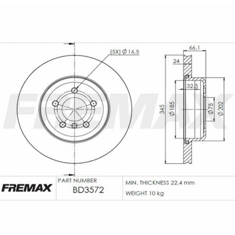 Disco De Freio Traseiro Serie3/serie4/serie5 Fremax