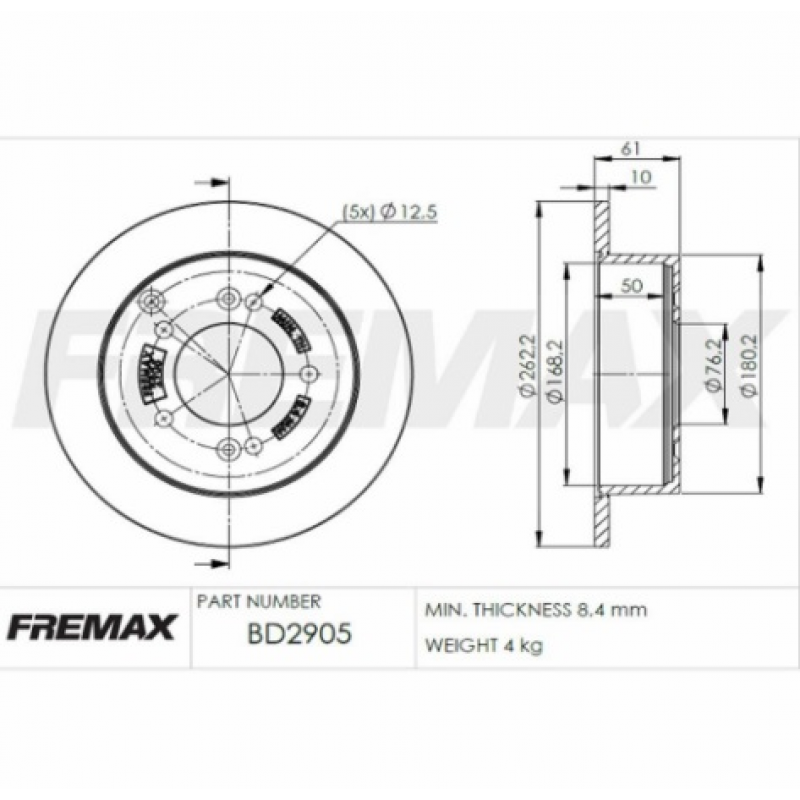 Disco De Freio Traseiro Tucson/sonata/sportage Fremax