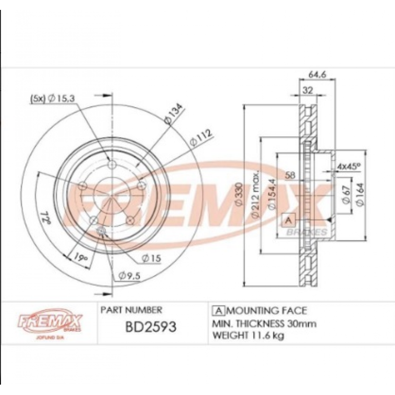 Disco De Freio Dianteiro Glk Class/e Class/cls Class Fremax