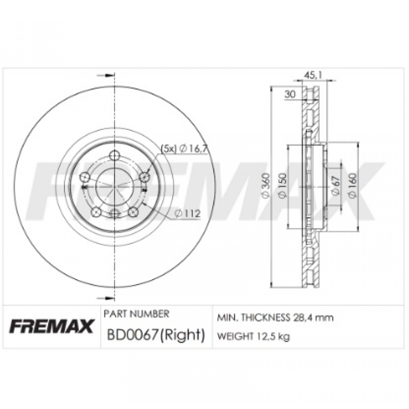 Disco De Freio Dianteiro Serie 1/x2/clubman (direito) Fremax