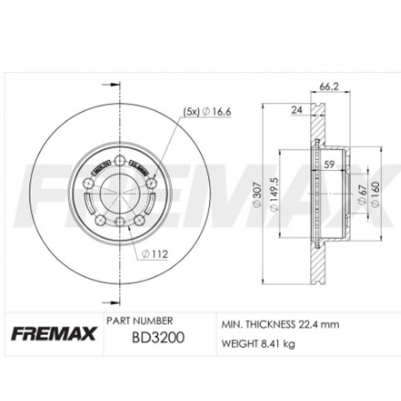 Disco De Freio Dianteiro 320i/330e Fremax
