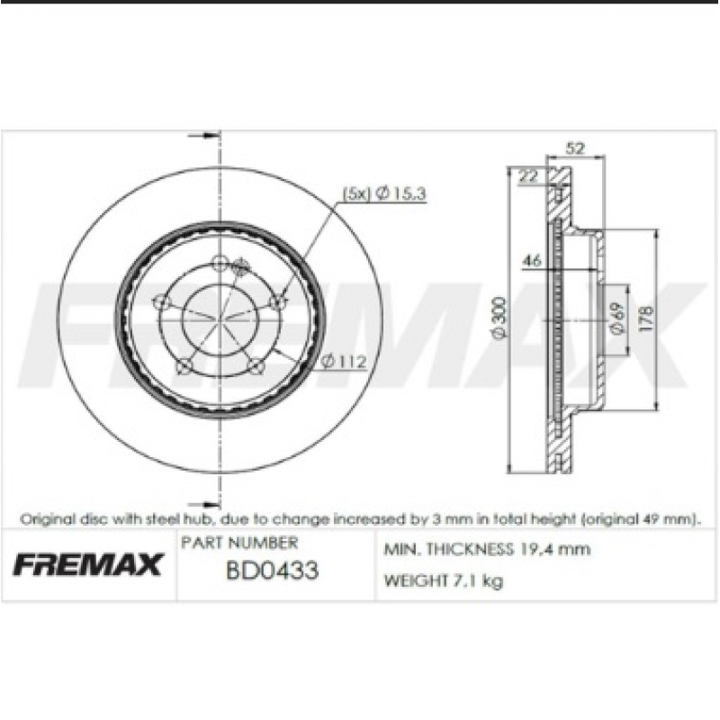 Disco De Freio Traseiro C Class Fremax