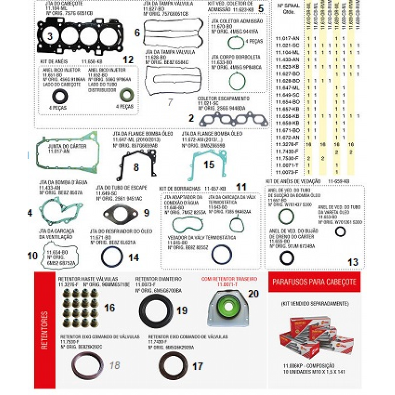 Junta Motor Ka/fiesta/focus/ecosport Spaal