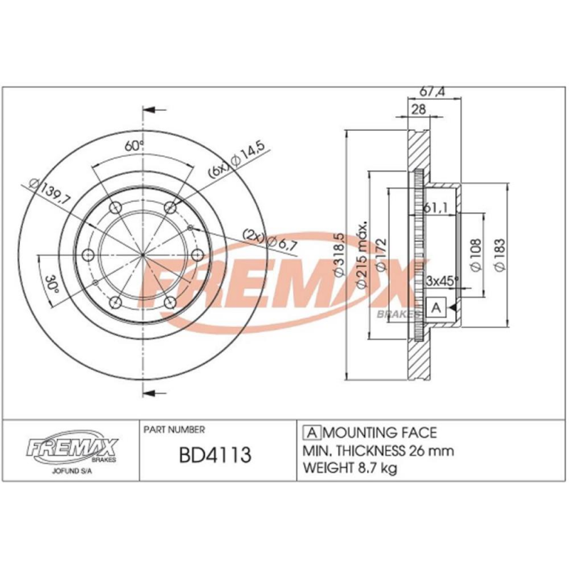 PAR DISCO DE FREIO DIANTEIRO CRUISER/HILUX