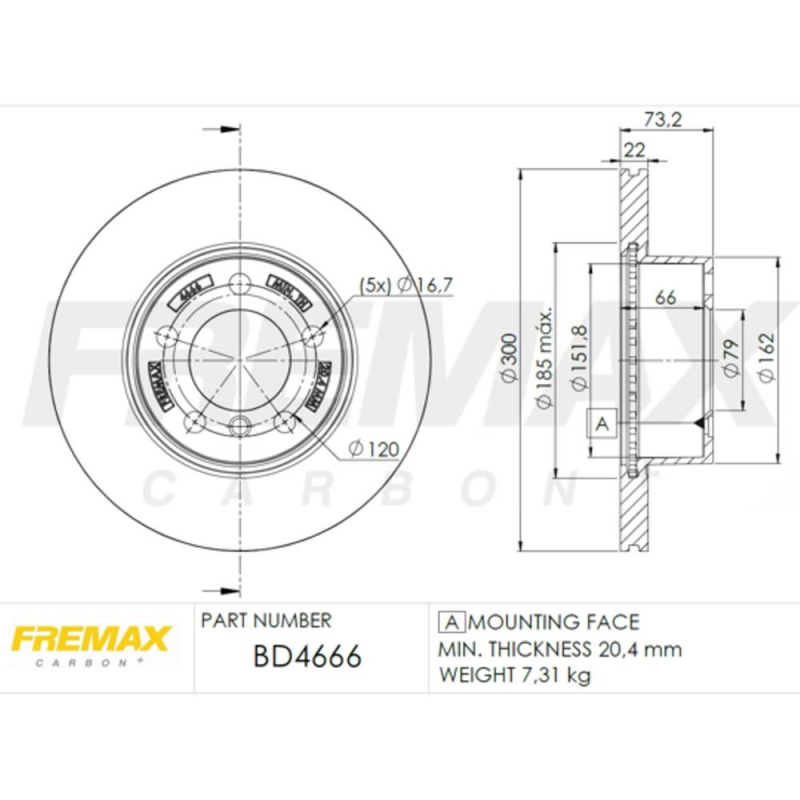 PAR DISCO DE FREIO DIANTEIRO BMW 118/120/316/320/420