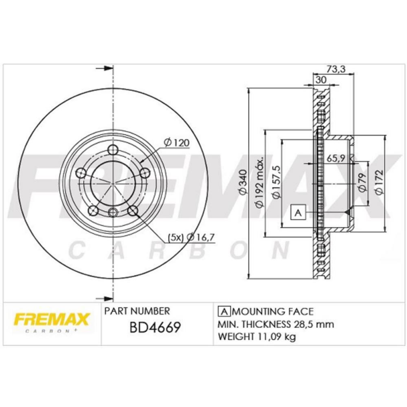 PAR DISCO DE FREIO DIANTEIRO BMW 116/125/316/320